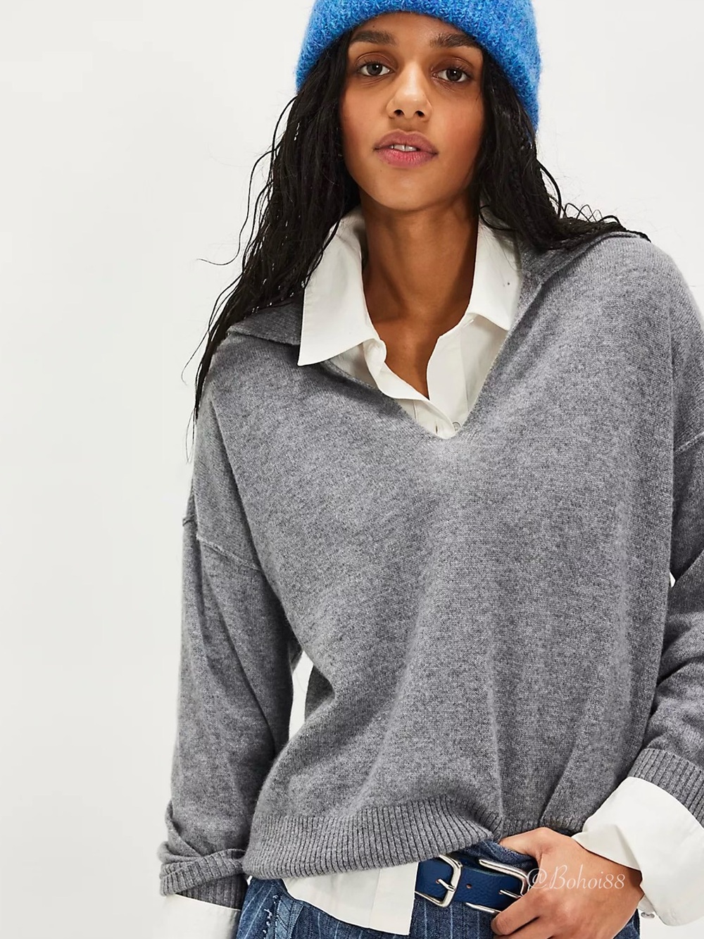 NWT Free People Eloura Cashmere Henley Sweater